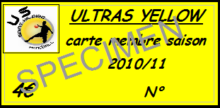 Carte de membre des Ultras Yellow